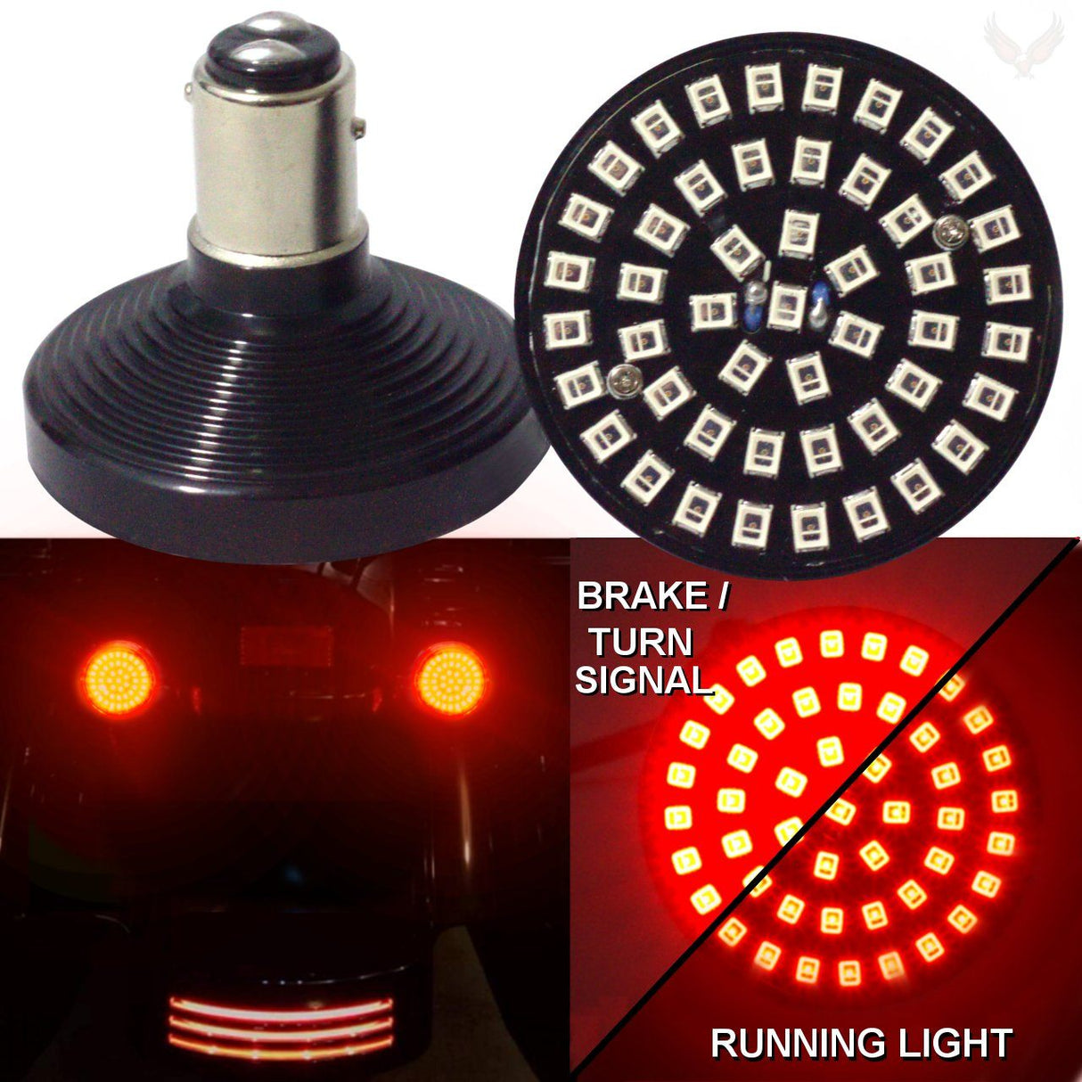 2” LED Front Turn Signals - Eagle Lights SUNBURST Rear 2" LED Turn Signals For Harley Davidson