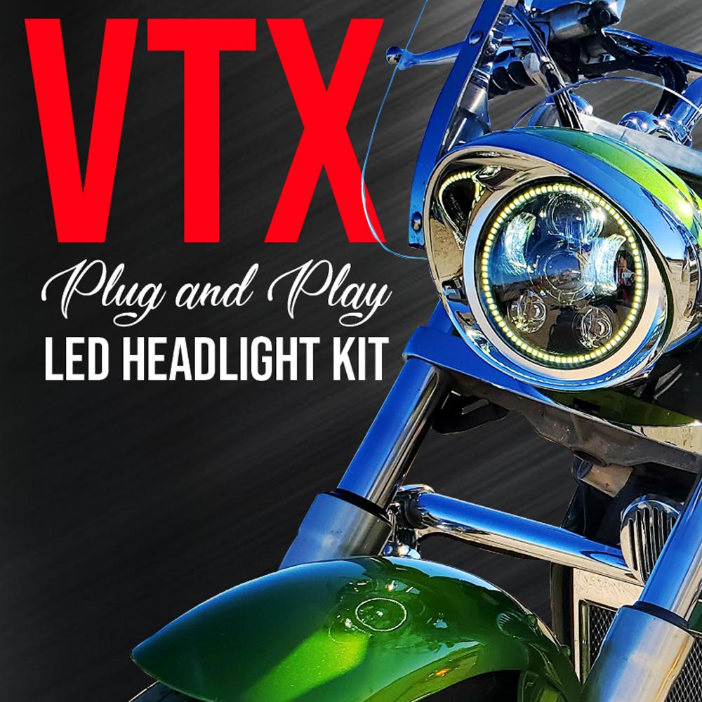 LED Headlight for Motorcycle 7 Inch- Bubbles With Full Ring - Auto Doc
