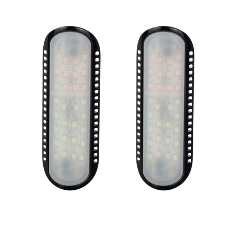 Eagle Lights Bar Mount Turn Signal and White Running Lights for Highway Bars, Handle Bars and Frame Tubes (White Amber LED for Crash Bars Harley-Davidson® Touring Bikes)