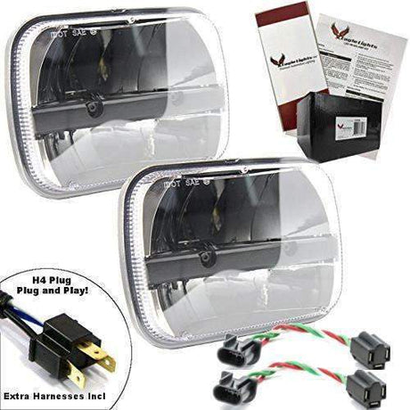 5 X 7 LED Headlights - Eagle Lights Complex Reflector 5 X 7 LED Headlight W/ Negative Harness For Toyota Models