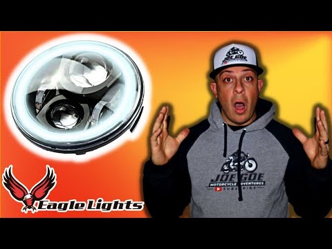 Eagle Lights 7" LED Headlight and 4.5" LED Passing Light Kit for Harley Davidson and Indian Motorcycles - Generation III / Black