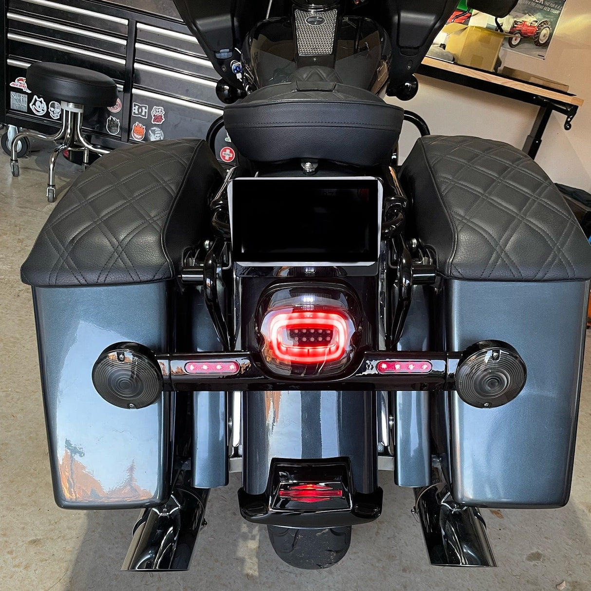 Eagle Lights HALOS Layback LED Tail Light with Turn Signals for Harley Davidson Motorcycles