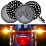 2” LED Front Turn Signals - Eagle Lights Midnight Edition Generation II Amber LED Premium Rear Turn Signals - 1156 Base